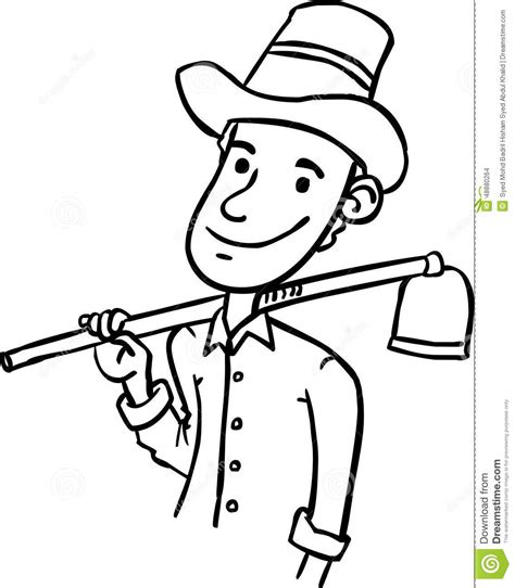 sketch of a farmer.